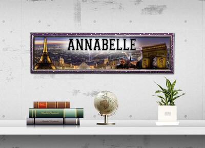 Paris City - Personalized Poster with Your Name, Birthday Banner, Custom Wall Décor, Wall Art - image2